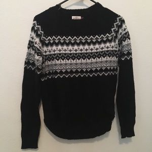 Black Knit Sweater with Design
